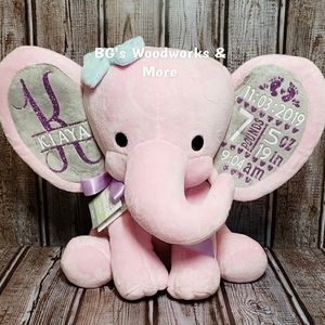 Personalized Birth Stats Stuffed Animals